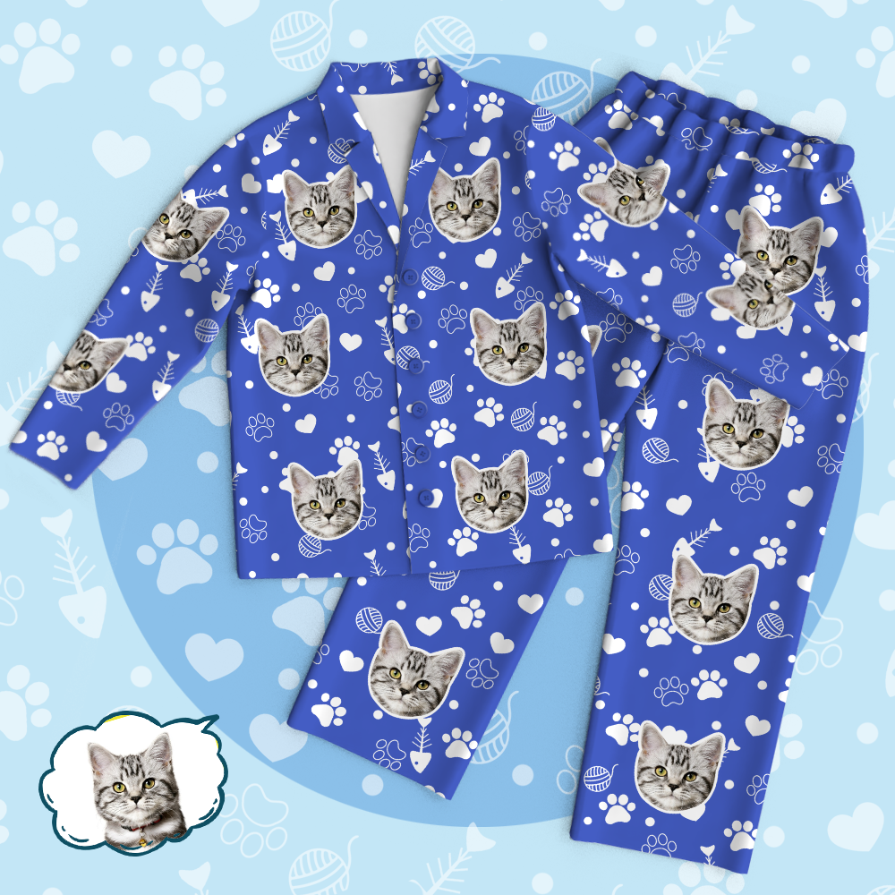 Personalized Pet Photo Pajama Set - Lovely Cat Face