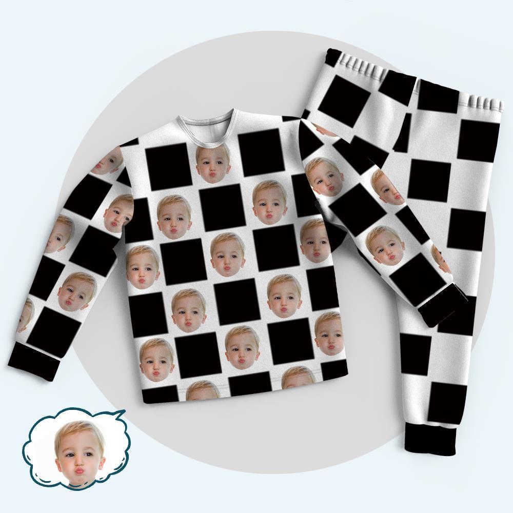 Custom Face Family Pajama Tops With Chess Board