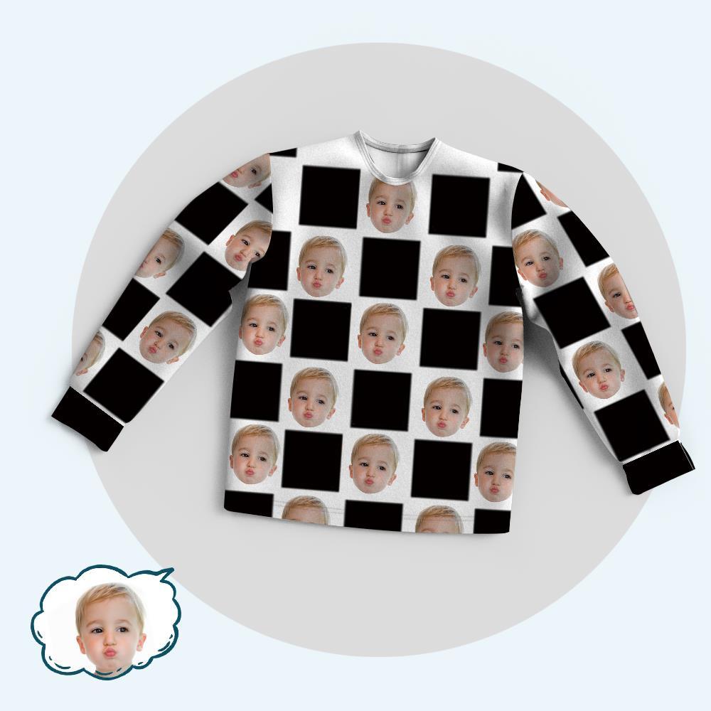 Custom Face Family Pajama Tops With Chess Board