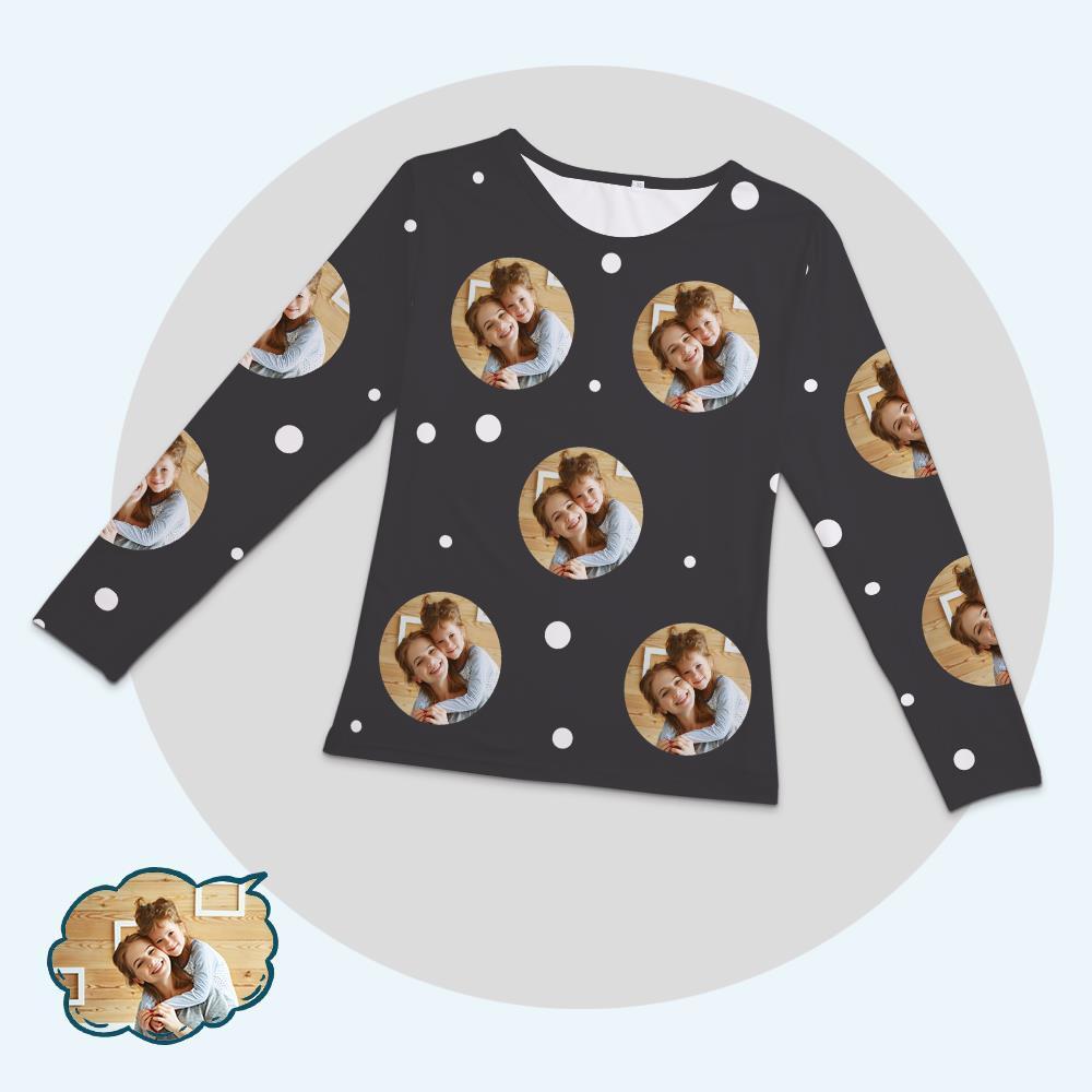 Custom Photo Women's Pajama Tops Abstract Dot Shape Design Element