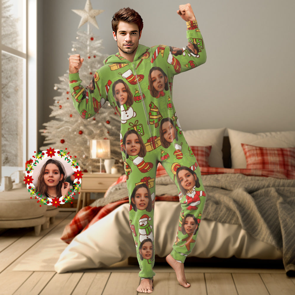 Onesies Green Christmas Pajamas One-Piece Sleepwear Family Pyjamas Christmas Gift