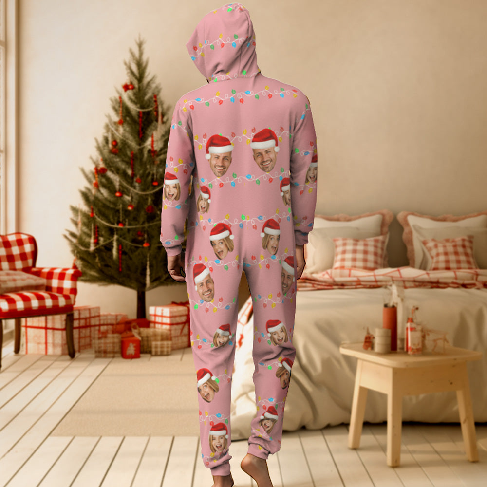 Custom Onesies Photo Xmas Leds Pajamas One-Piece Sleepwear Family Pyjamas Christmas Gift