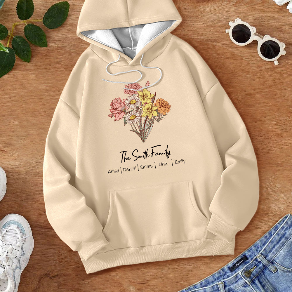 Custom Birth Flower Bouquet Sweatshirt Personalized Birth Flower Sweater Gifts for Mom