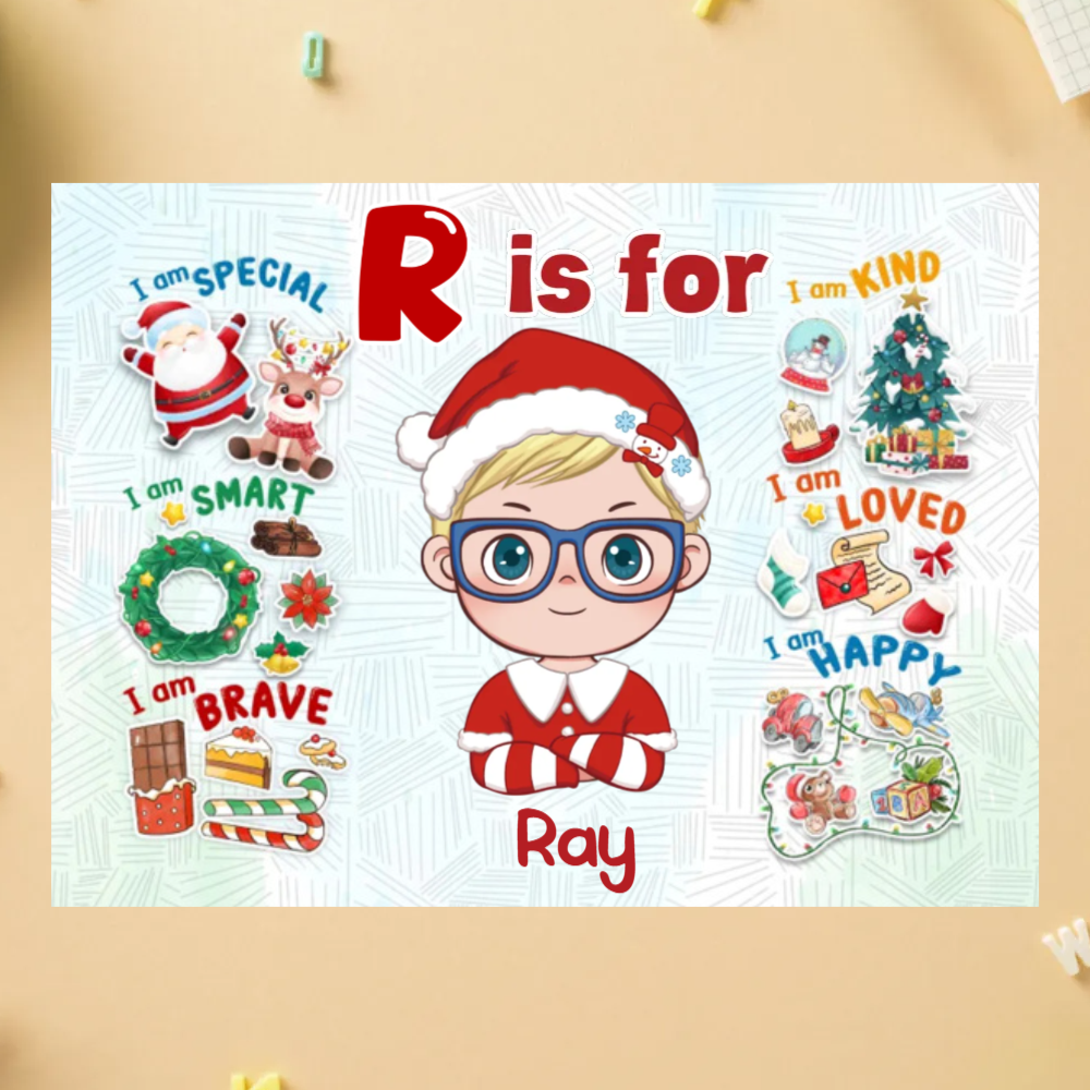 Personalized Christmas Jigsaw Puzzle for Kids - Custom Puzzle Gift with Name