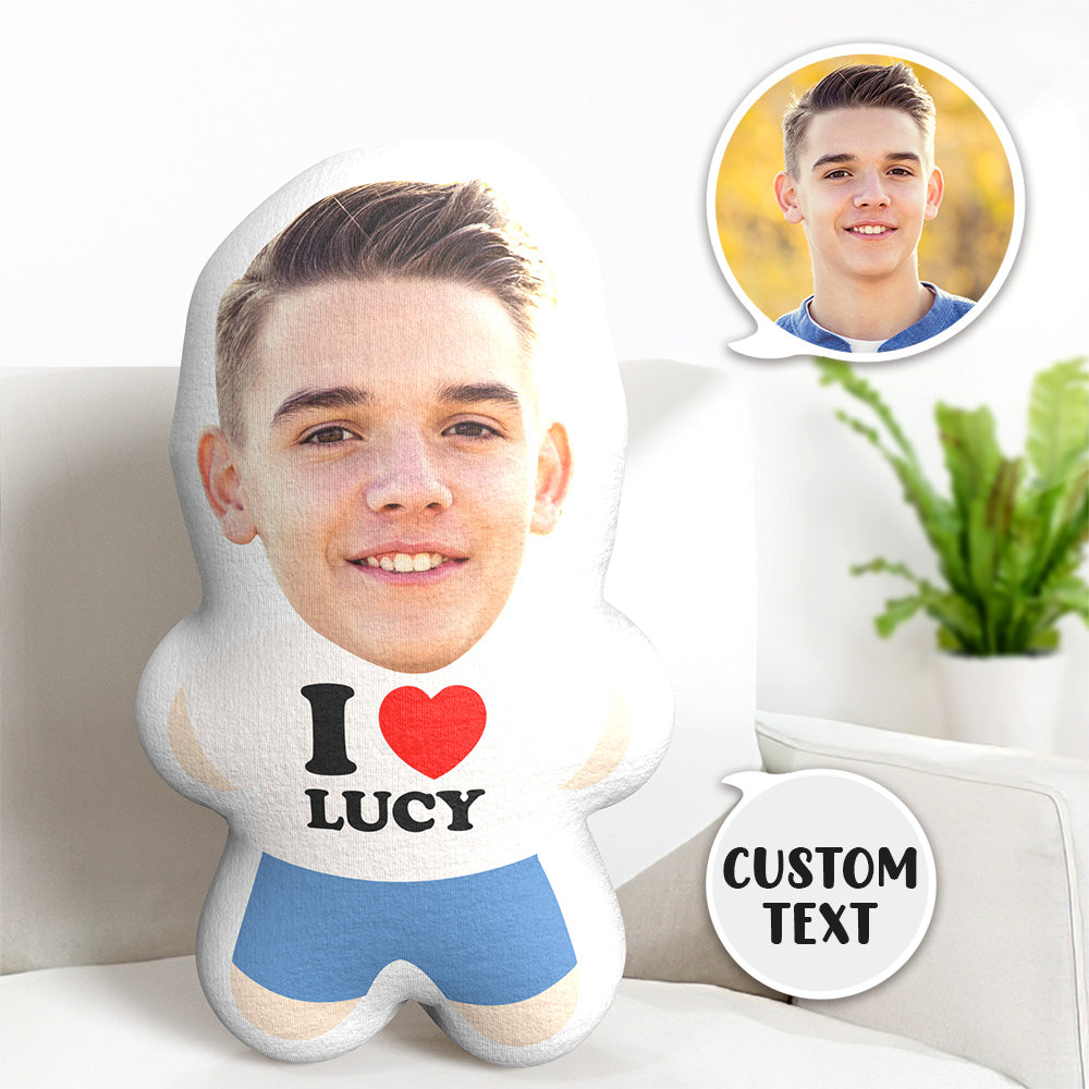 Custom Face Pillow I Love You Minime Throw Pillow Custom Name Personalized Photo Minime Pillow Gift for Love