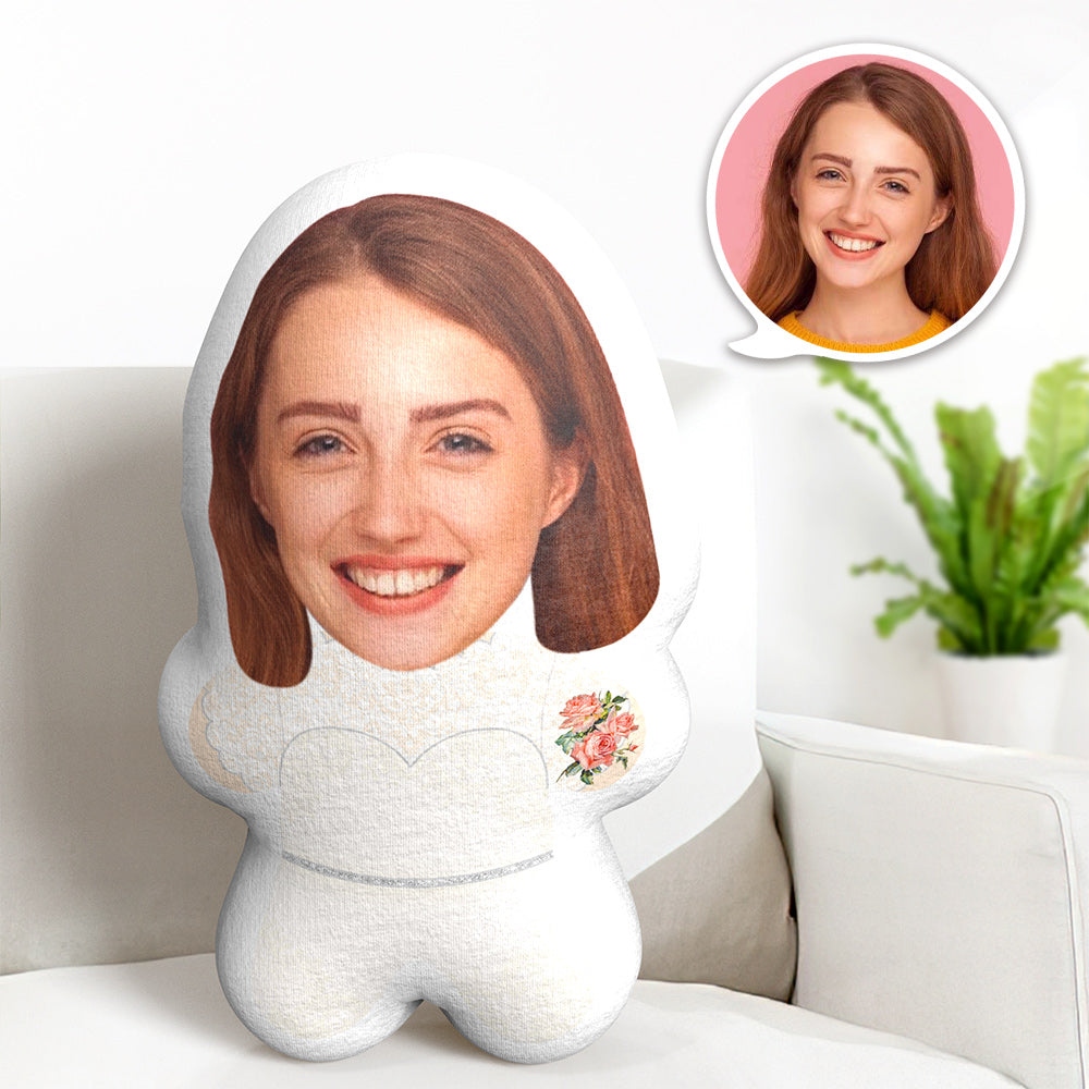 Custom Face Pillow Bride  Minime Throw Pillow Wedding Dress Personalized Wedding Gifts