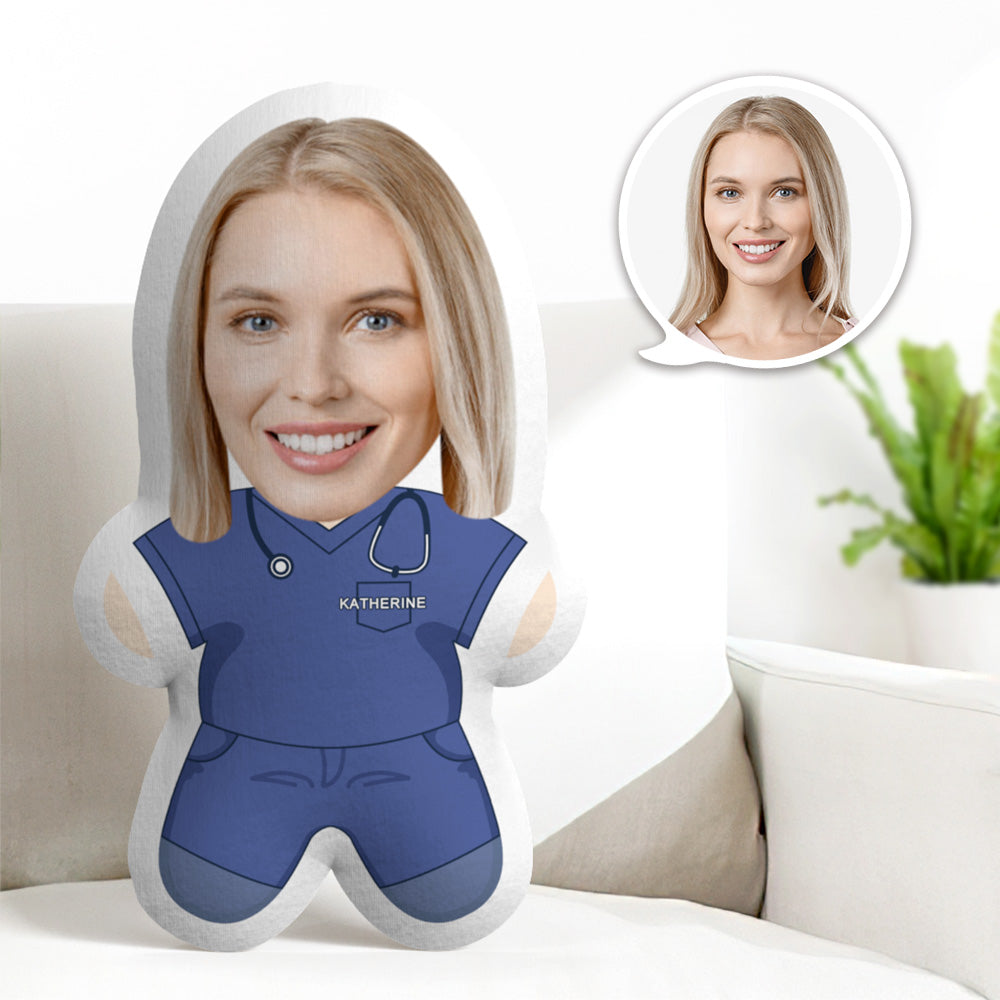 Custom Face Nurse Pillow Personalized Photo Minime Pillow Gift For Nurse