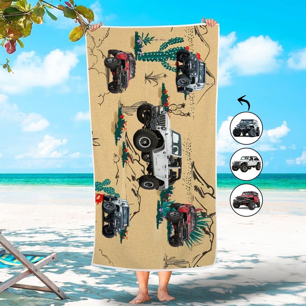 Custom Photo Car Beach Towel