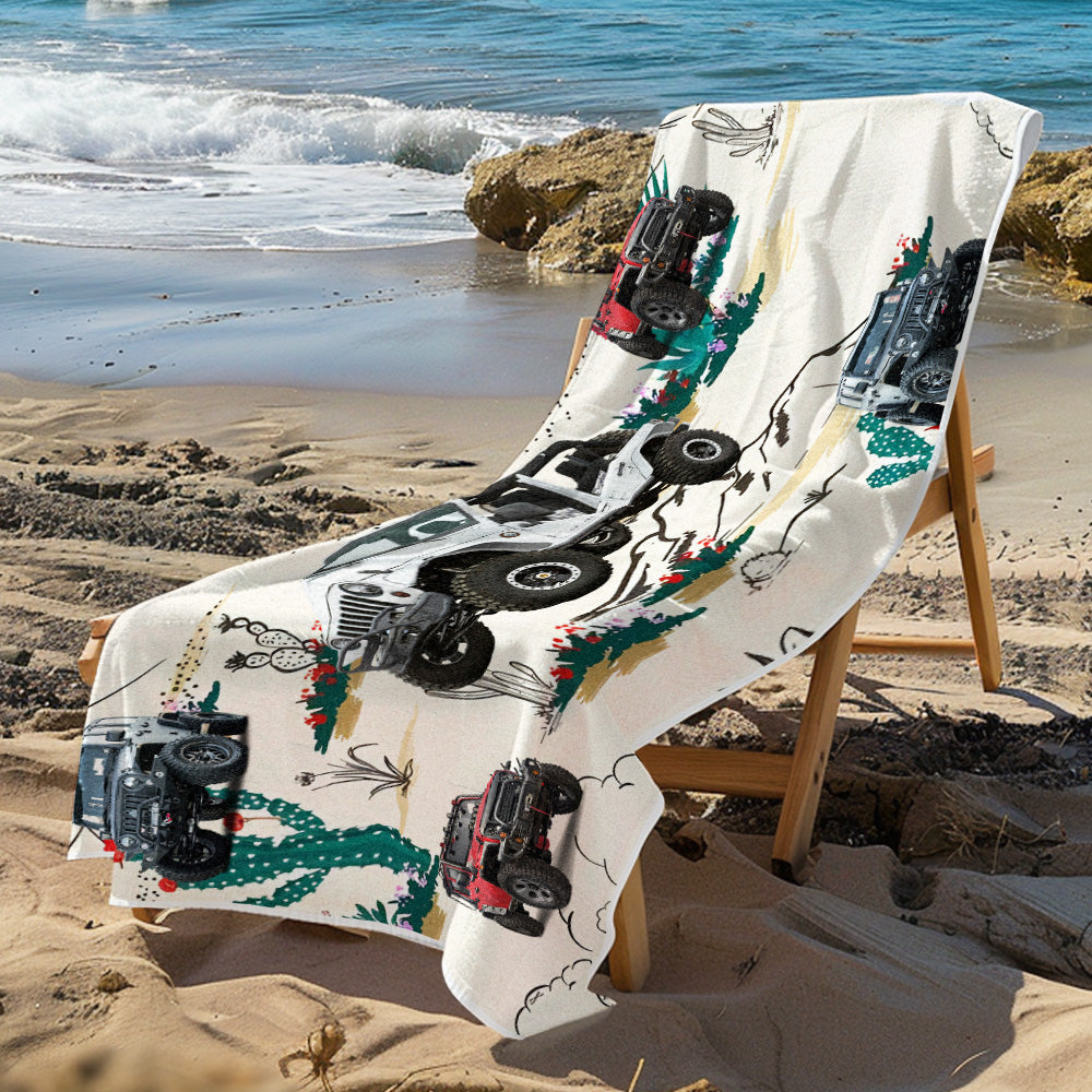 Custom Photo Car Beach Towel