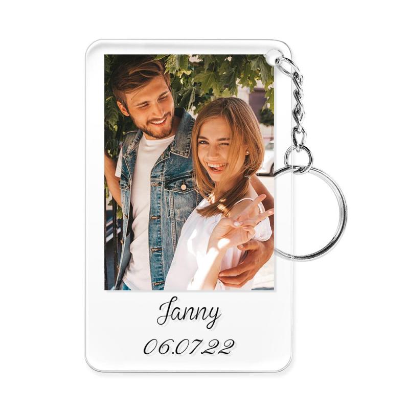 Personalised Photo Keyring, Custom Photo, Any message, Birthday, Love Gift Keychain, Music Boyfriend Girlfriend