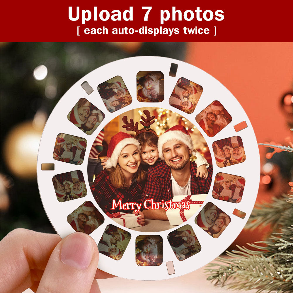 Custom 3D Viewfinder and Reel – Personalized Christmas Gift with your own photos Text and Photo Viewer Multiple Films Available White Viewfinder