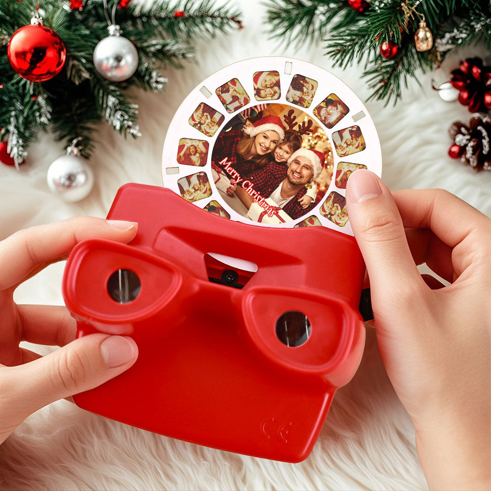 Custom 3D Viewfinder and Reel – Personalized Christmas Gift with your own photos Text and Photo Viewer Multiple Films Available White Viewfinder