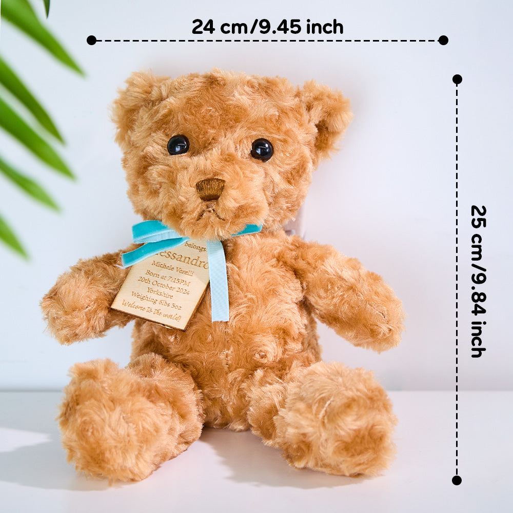 Personalized Bear Plush Birth Stats Stuffed Animal Birth Announcement Gifts