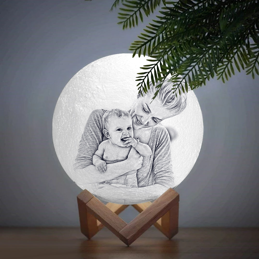 Photo Moon Lamp Personalized 3D Printed Picture Light Moon Painting Light Gifts for Mom