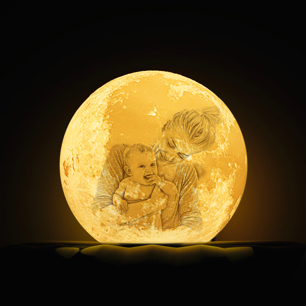 Mom's Gifts Custom Photo Moon Lamp Picture Light Engraved