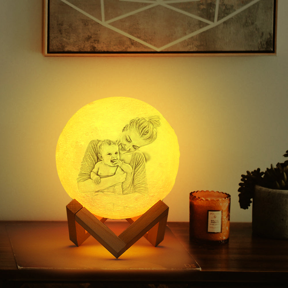 Photo Moon Lamp Personalized 3D Printed Picture Light Moon Painting Light Gifts for Mom