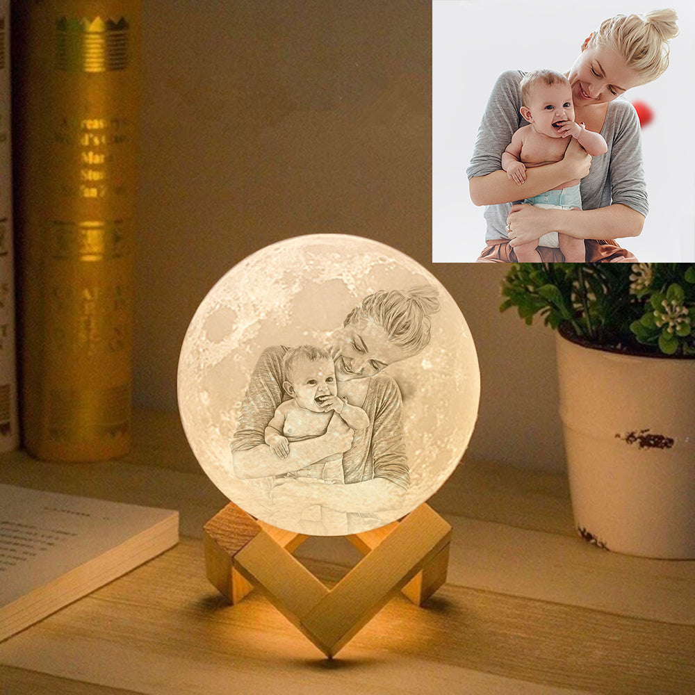 Photo Moon Lamp Personalized 3D Printed Picture Light Moon Painting Light Gifts for Mom