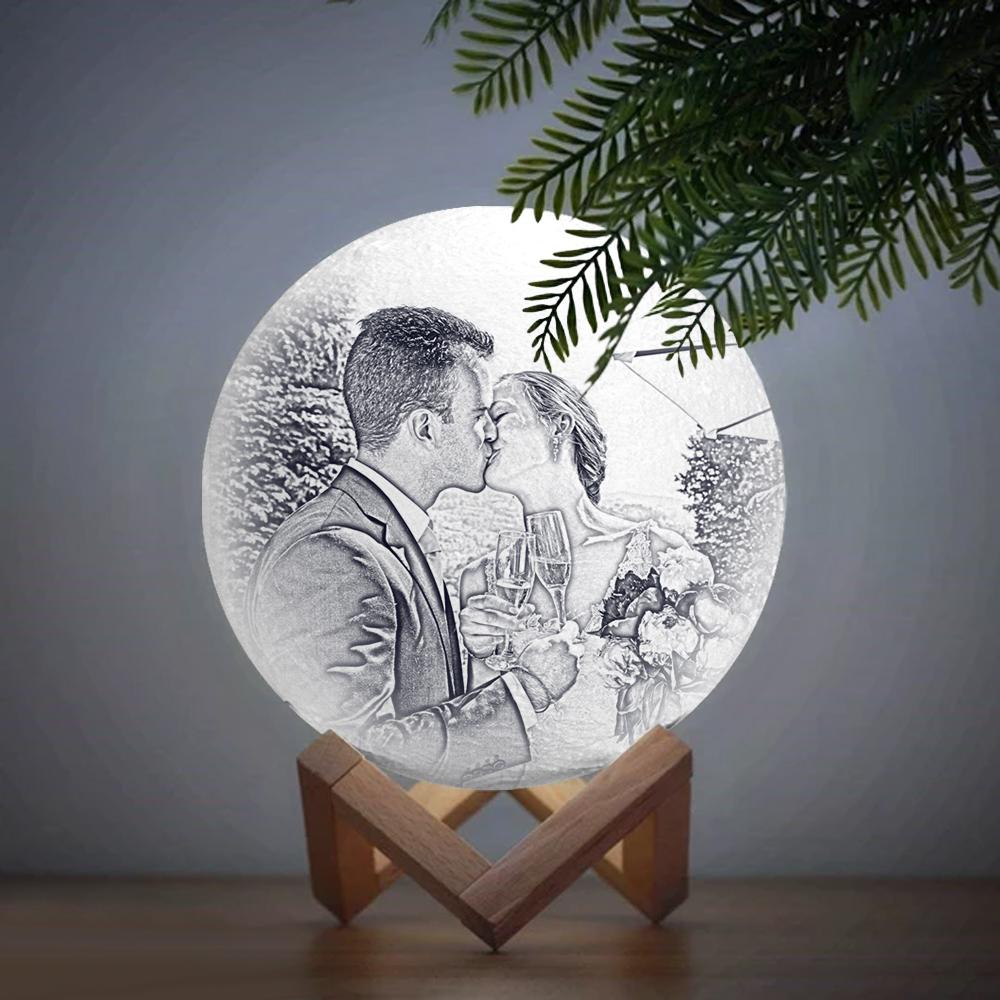 Creative Gifts 3D Print Painting Light Photo Moon Lamp Canada Personalized Engraved Moon Lamp Best Festival Gift for Him/Her