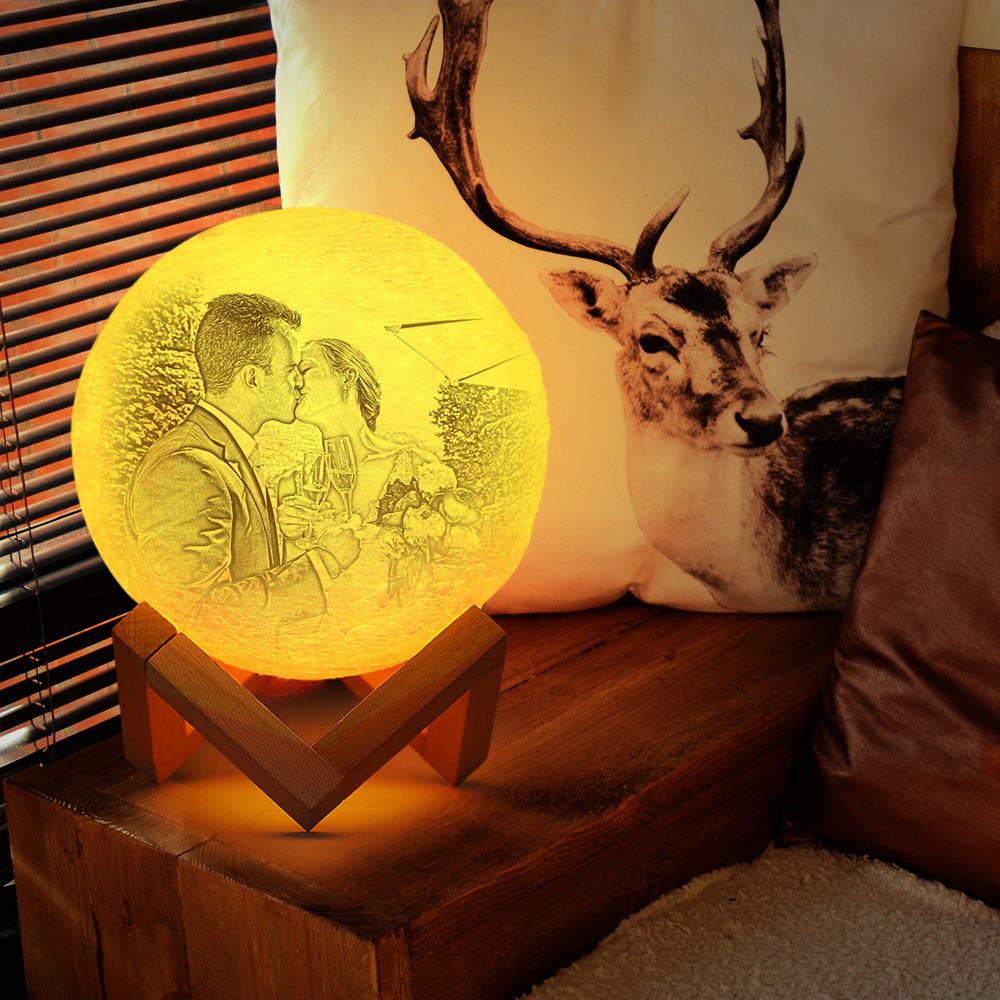 Gifts For Mom Moon Lamp Personalized Photo Light & Engraving Custom 3D Print Luna Painting Light for Her Date Night Ideas