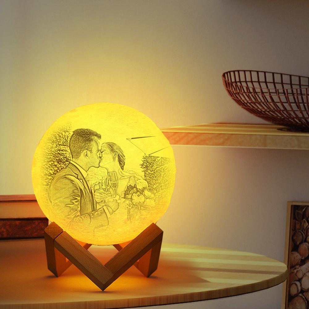 Wedding Gifts Photo Lamp Shades Custom Picture Light & Engraving Custom 3D Print Luna Light Painting Light