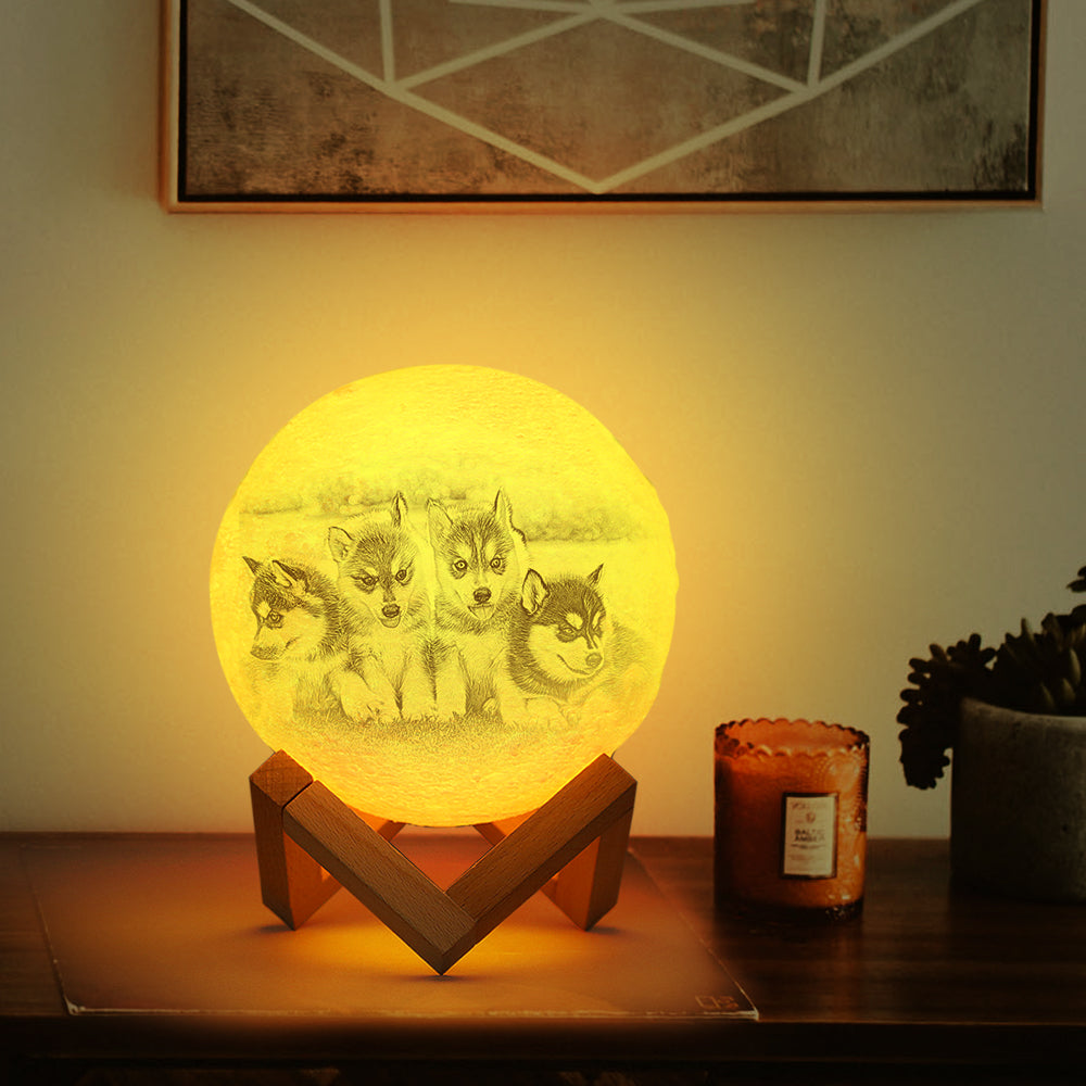 Wedding Gifts Custom Moon Lamp With Photo Personalized Engraved 3D Printing Light