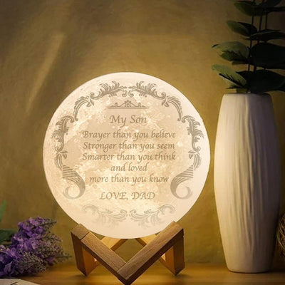 Engraved Moon Lamp, Personalized 3D Moon Lamp Best Gifts - Touch Two Colors 15cm Available - mysiliconefoodbag