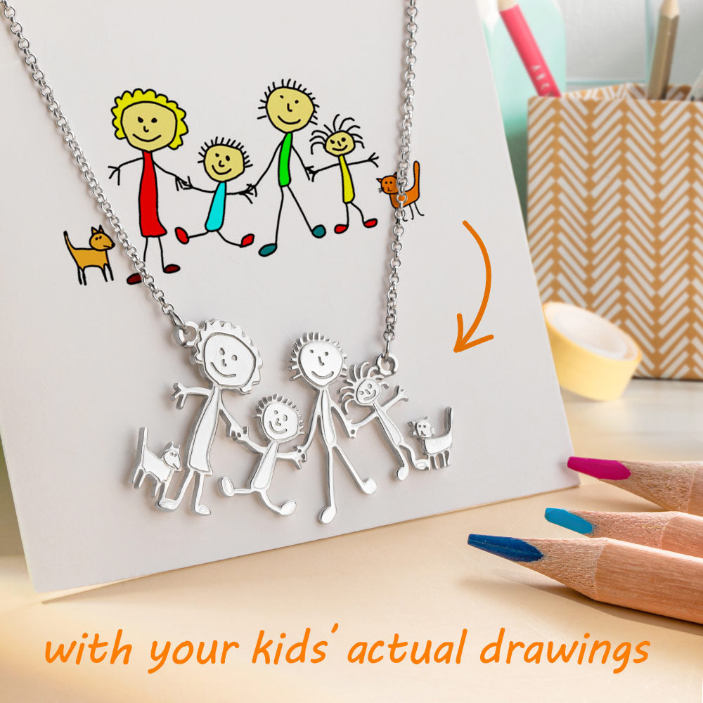 Custom Drawing Necklace Turn Kids Drawings into Necklace