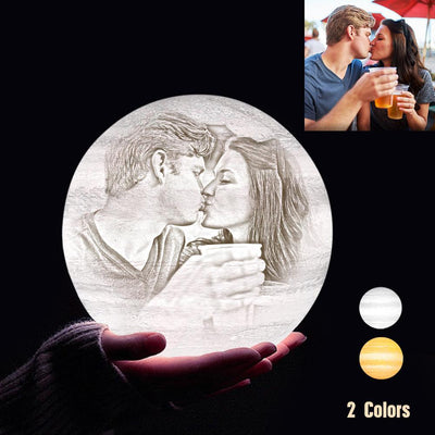 Custom 3D Printing Photo Jupiter Lamp With Your Text - For Valentine - Touch Two Colors(10cm-15cm) - mysiliconefoodbag