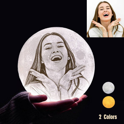 Custom 3D Printing Photo Moon Light With Your Text-For Lover-Touch Two Colors(10-15cm) - mysiliconefoodbag