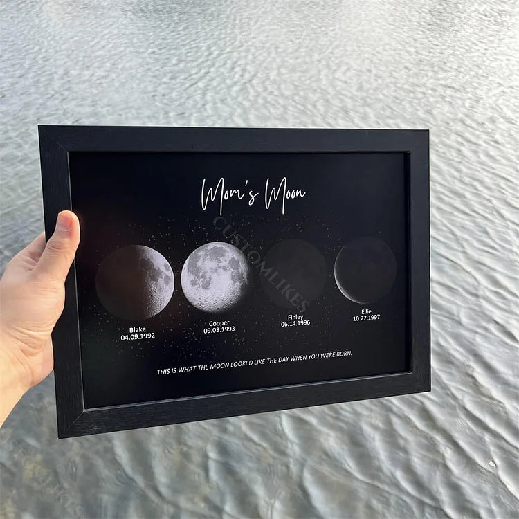 Personalized Moon Phase Wood Frame Family Keepsake Gifts Mother's Day Gift