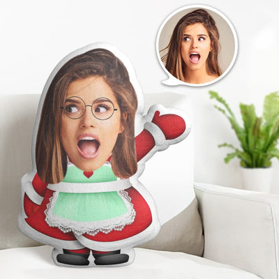 Custom Face Pillow Personalized Photo Pillow Christmas Maid MiniMe Pillow Gifts for Christmas - auphotoblanket