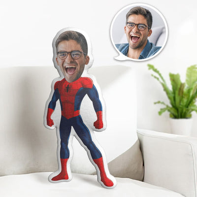 Custom Face Pillow Personalized Photo Pillow Standing Spider Man MiniMe Pillow Gifts for Him