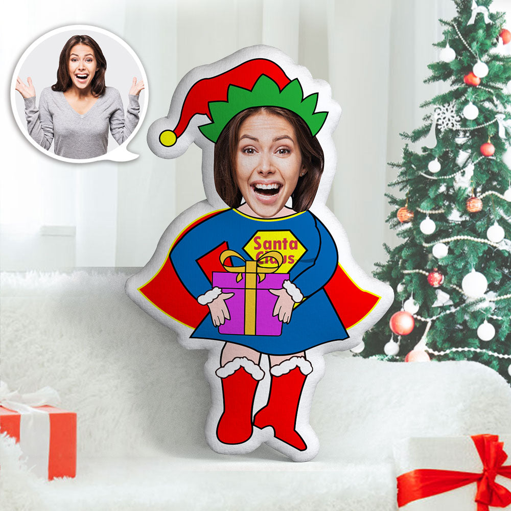 Christmas Gift Personalized Face Pillow Santa Superwoman MiniMe Doll