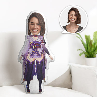 Custom Body Pillow Raiden Shogun Personalized Face Throw Pillow Best Gift for Her - mysiliconefoodbag