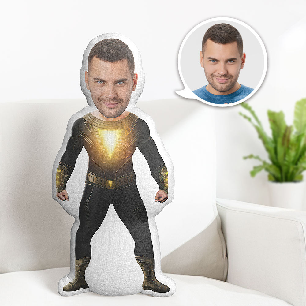 Custom Black Adam MiniMe Face Pillow Personalized Custom Pillow Picture Pillow Doll