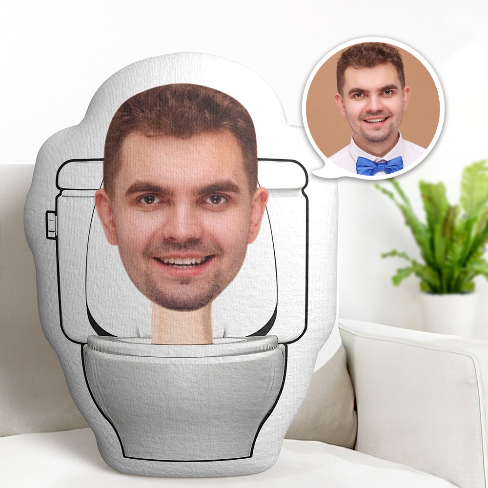 Custom Face Pillow Toilet Man Personalized Photo Doll MiniMe Pillow Personalized Gifts