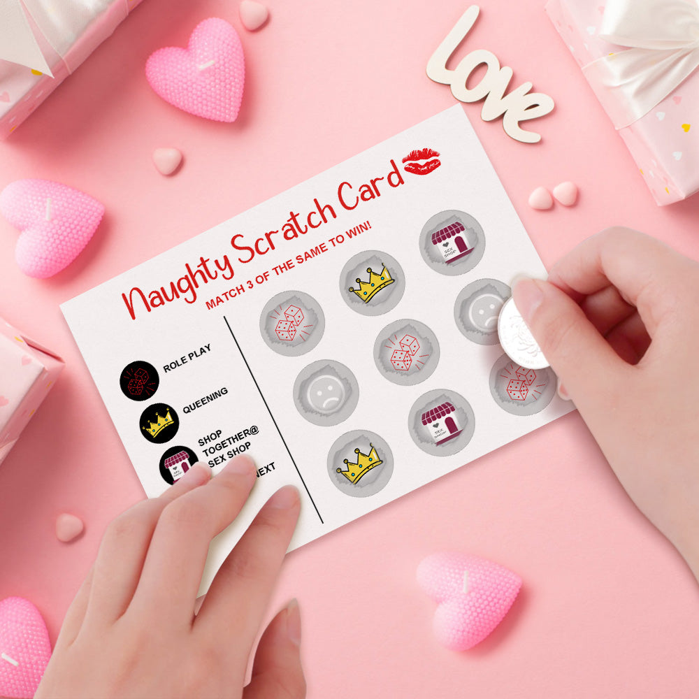 Naughty Scratch Card Funny Valentine's Day Scratch off Card Match 3 to Win Card