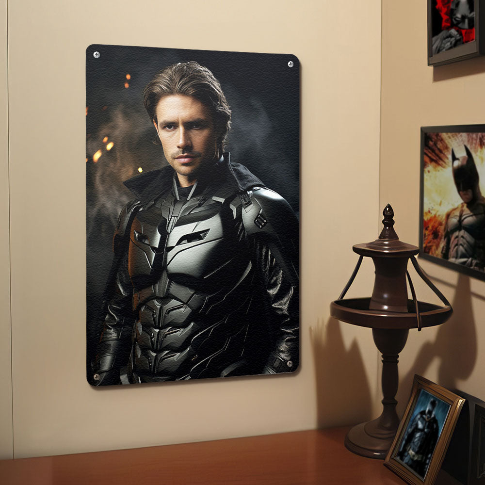 Custom Photo Portrait Personalized Face Batman Metal Poster Gifts for Him