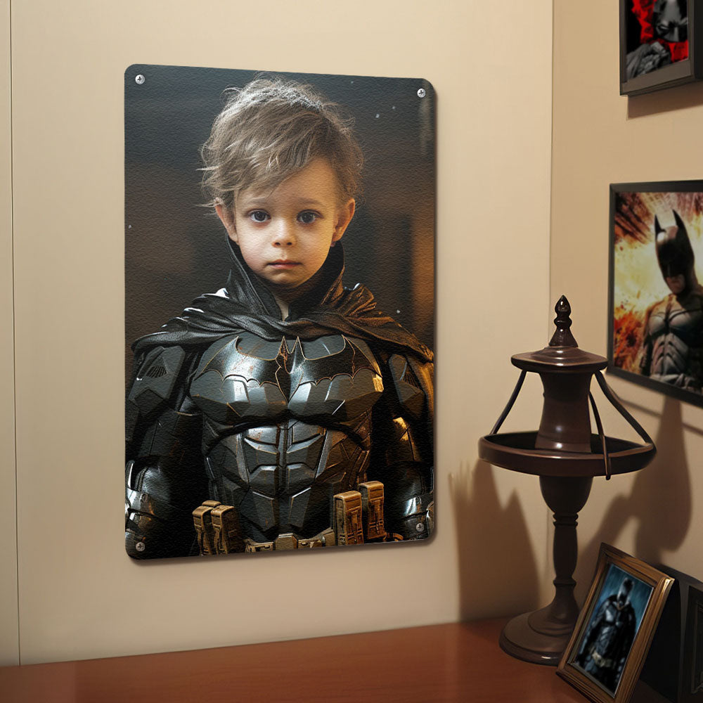 Custom Photo Portrait Personalized Face Batman Metal Poster Gifts for Him