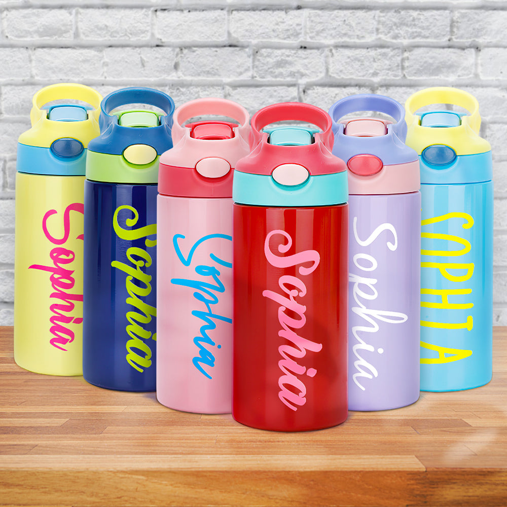 Personalized Name Water Bottles Custom 12oz Water Bottles Cute Back to ...