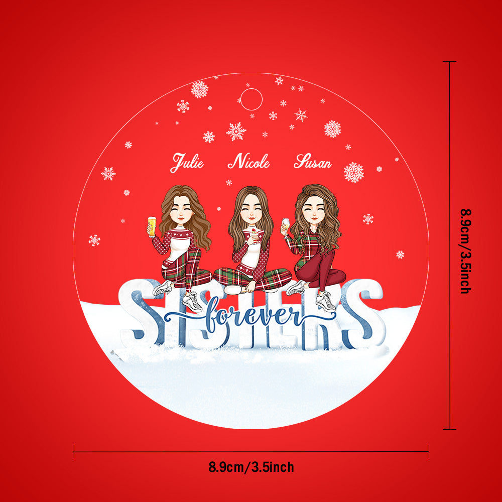 Sisters Ornaments Personalized Hairstyle Clothes Name Christmas Gifts