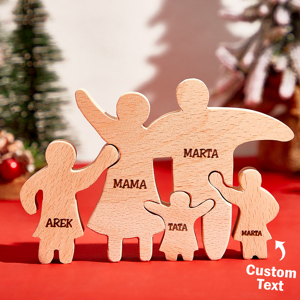 Personalized Wooden Family Puzzle Decor Custom Name Gifts for any Occasion