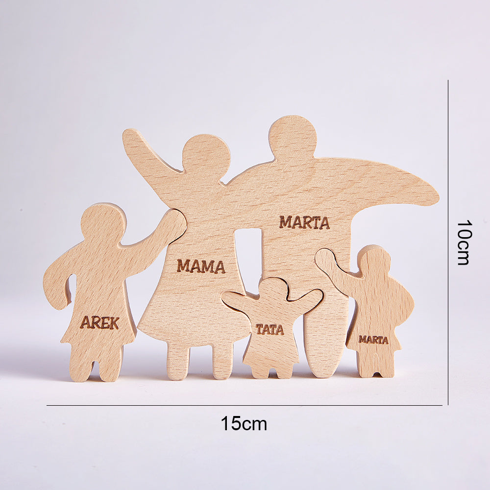 Personalized Wooden Family Puzzle Decor Custom Name Gifts for any Occasion