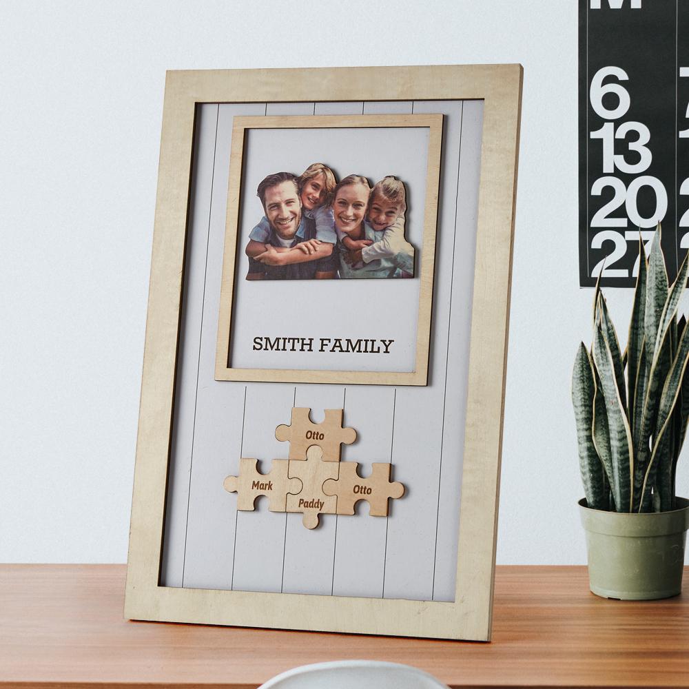 Mother's Day Box Frame Custom Wooden Photo Puzzle Picture Frame