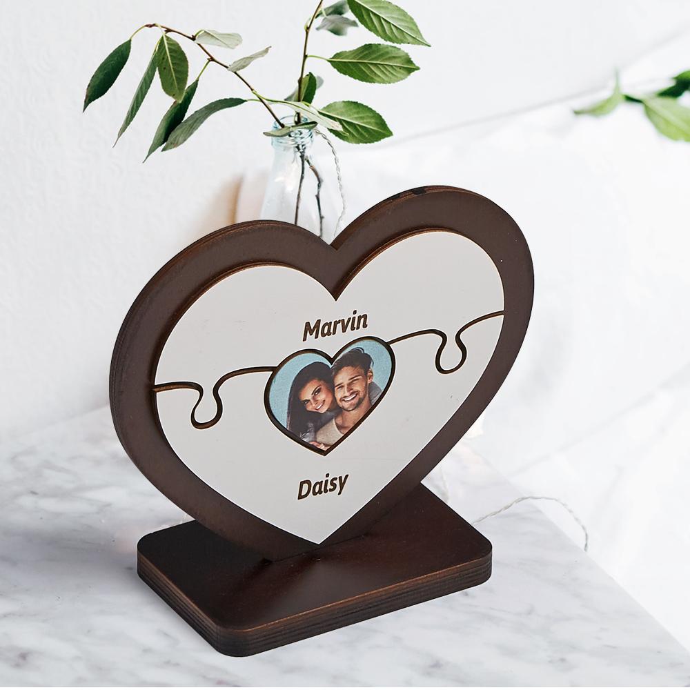 Gift for Mom Personalised Heart Wooden Table Frame