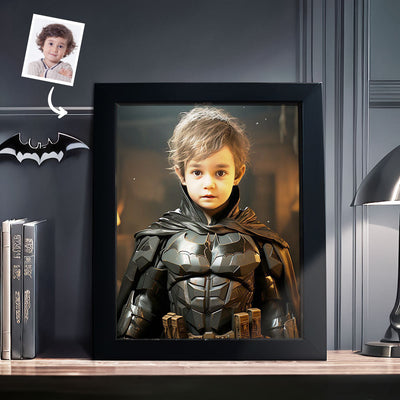 Custom Face Batman Personalized Photo Portrait Wooden Frame Gifts for Kids - mysiliconefoodbag
