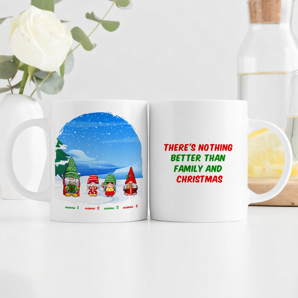 Christmas Family Coffee Mug Personalized Gnome Christmas Gift