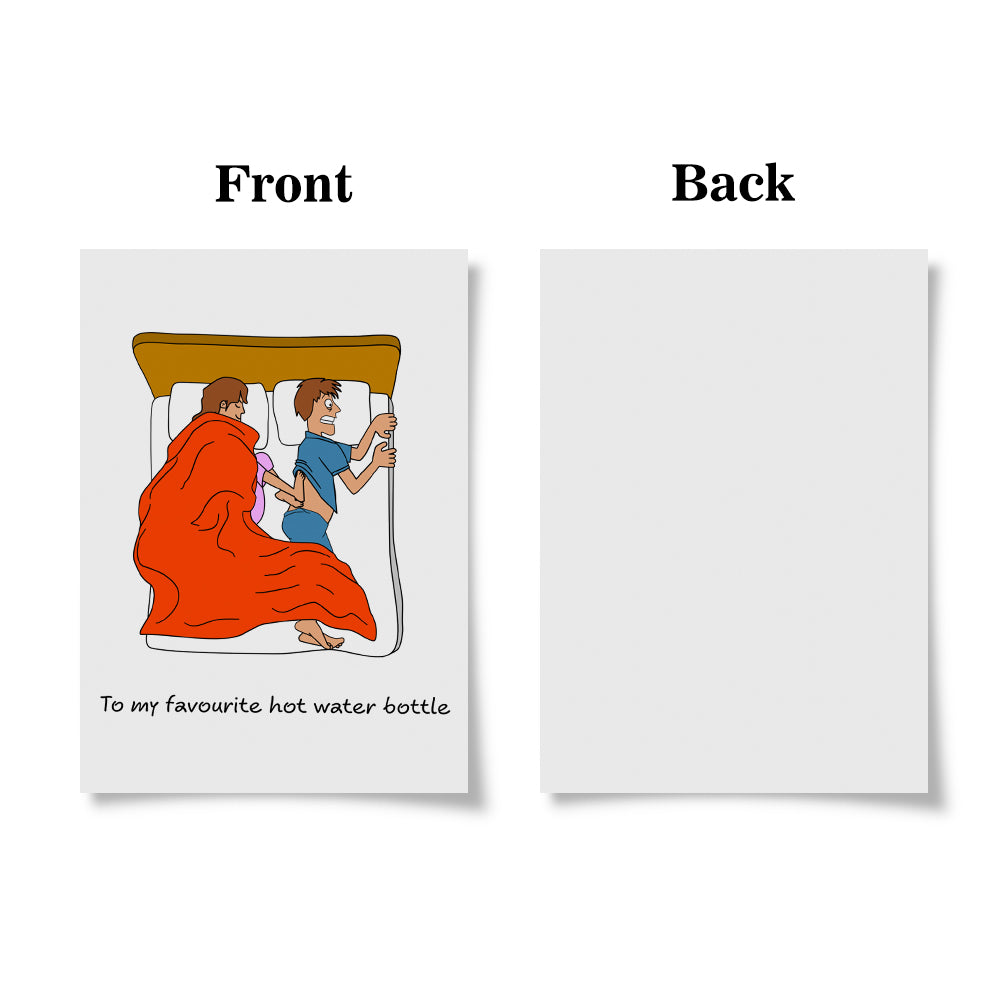 Funny Valentine's Day Greeting Card for Boyfriend Husband Cold Feet in Bed Cheeky Cute Card