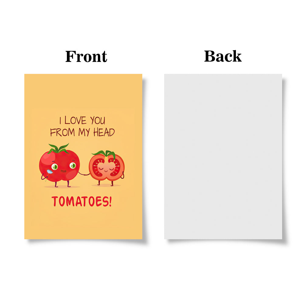 Funny Tomatoes Greeting Card Gift for Her or Him