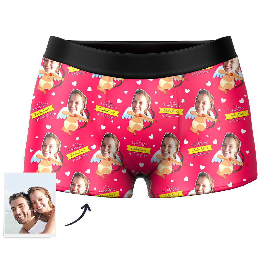 MCupid Custom Face Couple Boxer, Custom Underwear For Men